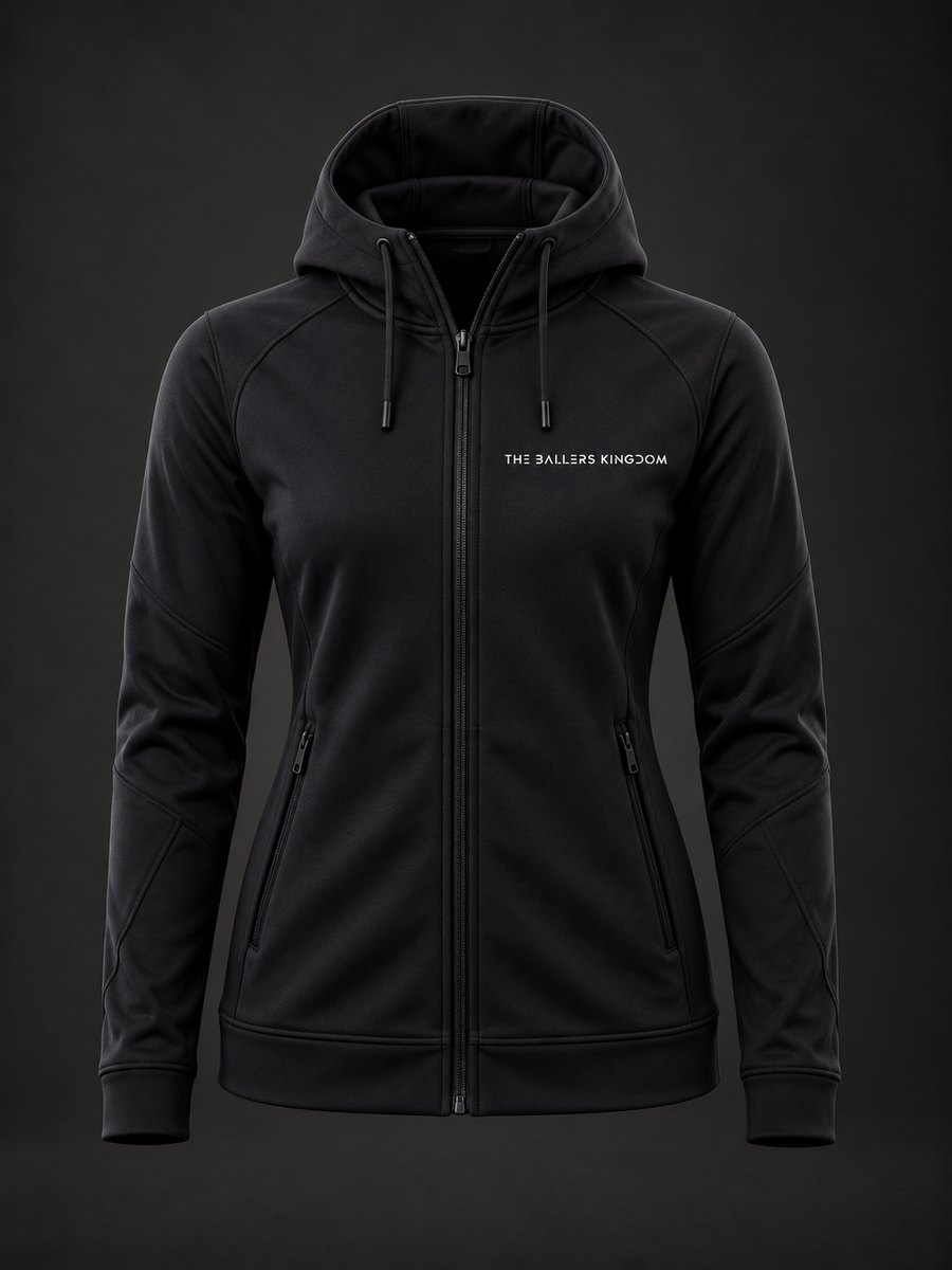 Black Women’s full-zip technical fleece hoodie concept