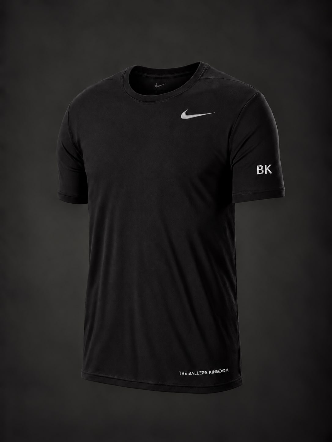 Nike performance tee with lower-right hem branding