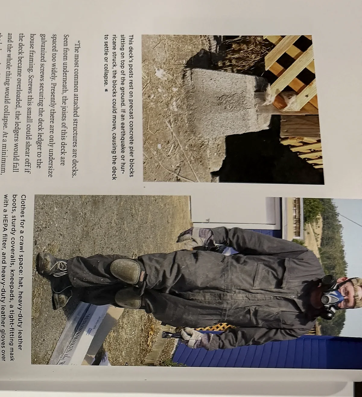 A cropped textbook photo of an inspector standing outdoors in protective field clothing.