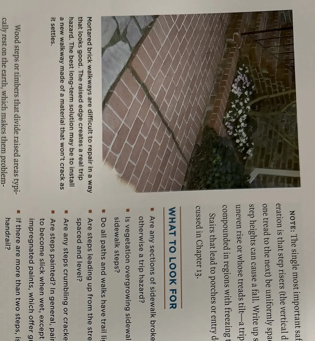 A cropped textbook photo showing hardscape close to an exterior wall.
