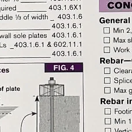 A cropped Code Check-style diagram showing wood bearing and framing requirements.